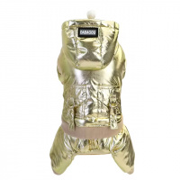 УЮТ Ветрозащитный зимний комбинезон с капюшоном  для собак, 20см, золотой, S, (1*75)