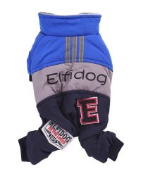 Уют Комбинезон трехцветный, верх синий, надпись "Elfidog", размер XS, длина 21 (1*50)