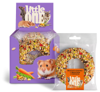 Лак-во Little One Вкусное колечко с фруктами и орехами для хом,крыс,мышей и песчанок 55 гр*6 (920)