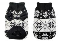 УЮТ Свитер черно-белый со снежинками 40 см, размер ХЛ, ТМ Уют, 1*72 шт