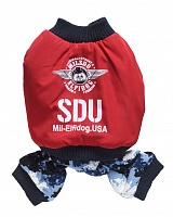 Уют Комбинезон стиль милитари, красный, принт "SDU", размер M, длина 29 (1*50)