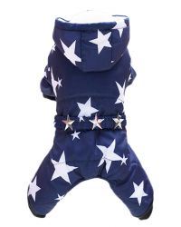 Уют Комбинезон с капюшоном синий, Звезды, размер XS, длина 16 (1*50)