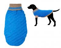 УЮТ Свитер голубой объемной вязки с серой окантовкой 40 см, размер ХЛ, ТМ Уют, 1*72 шт