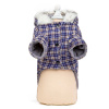 УЮТ Зимнее пальто для собак в клетку с мех. капюшоном, на кнопках 40см, голубое, 2XL, (1*60)