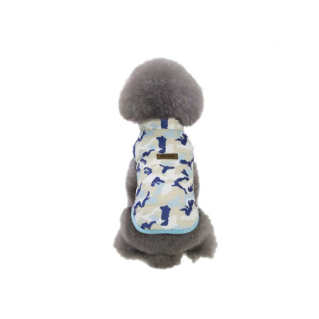 УЮТ Зимнее пальто для собак на кнопках "Камуфляж", 20см, голубое, S, (1*150)
