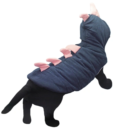 УЮТ Худи "Динозаврик" на кнопках для собак, 40см, синее, 2XL, (1*60)