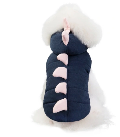 УЮТ Худи "Динозаврик" на кнопках для собак, 40см, синее, 2XL, (1*60)