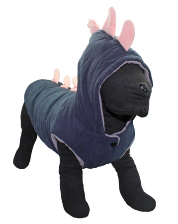 УЮТ Худи "Динозаврик" на кнопках для собак, 40см, синее, 2XL, (1*60)