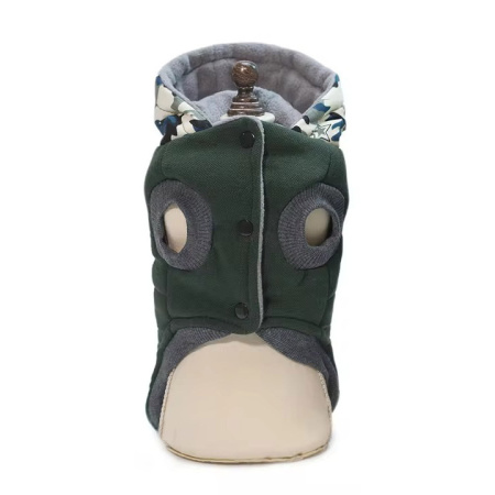 УЮТ Зимнее пальто с капюшоном для собак, 20см, зеленое, S, (1*150)