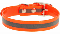 Ошейник из биотана со светоотр.полос.ш.15мм, обх.ш.21-30см оранж.