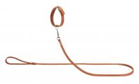 Комплект №7 коньячный цвет(ошейник+поводок)