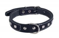 Ошейник 20 кож.дв./спилок/кольцо/укр.(шир.20, обхв.31