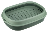 Лоток для кошек ЛЯ-МУРР 480х355x130мм с сеткой и низким бортом нефритовый