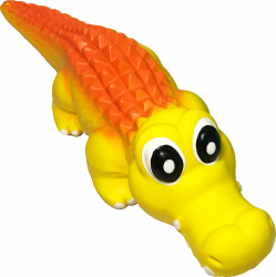 №1 Крокодил желтый с пищалкой, латекс, 15,0 см, Игрушка для собак, 1*216шт