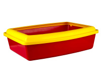 Туалет д/кош."Вака" глубокий с бортиком красный