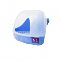 №1 Пластиковый туалет для кролика, голубой 32*23,5*22, 50шт/уп