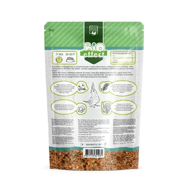 Био Эффект BON APPETIT Premium 650г п/п д/средних попугаев полнорационный*12