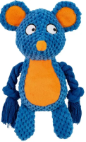№1 Игрушка д/собак Мышонок синий,с пищалкой,с канатиком,текстиль,24х10х6см,1х108шт