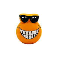 №1 Мячик - улыбака оранжевый, латекс, с пищалкой, 7см, игрушка для собак, 1х288шт