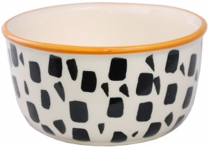 №1 Миска керамическая, глубокая, рисунок "березка", 11,5*5см, 330мл, цвет в ассортименте 1*64шт