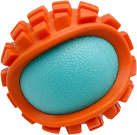 №1 Мяч для собак с ароматом сливок, с пищалкой, 8 см, бирюзово-оранжевый, 1*72шт