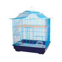 №1 Клетка для птиц, 47*36*55,5, фигурная, укомплектованная, голубая, 1*6
