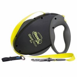 Флекси Джайнт XL 8м от 50 кг черно-неоновая рулетка-ремень, 1*12