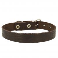 Ошейник 30 кожаный с накаткой (шир.30мм,обхв.44-53см