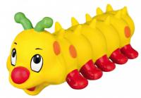 №1 Гусеница желтая с пищалкой , латекс, 26,0 см, Игрушка для собак 1*48шт