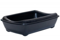 №1 Туалет для котят глубокий с бортиком 38х27х10см Черный, 1х25шт