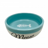 №1 Миска керамическая, голубая, с рыбкой 13,4x13,4x4см, 320мл, 1*48шт