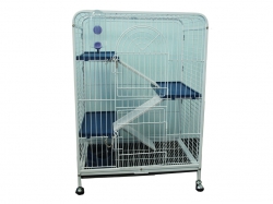 №1 Клетка для шиншилы, 3-этажная,на колесах, выдвигающийся поддон, укомплектованная, 64*44*93. 1*1шт