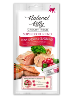Лакомство Pettric Natural Kitty крем-суп для кошек Тунец, лосось и клюква. 4шт*12г.