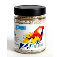 Кальций ракушечника кормовой для попугаев, канареек (белый) 250гр банка 1*15