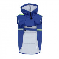 УЮТ Дождевик со светоотр.элем. для собак с капюшоном на липучке, 40см, синий, ХЛ, (1*100)