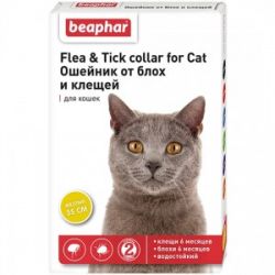 Беафар ош. д/кош"Flea & Tick collar" желт. 35см