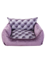 УЮТ Лежанка "Трон" лавандовый 60*45см, велюр/холофайбер, съемная подушка/ЛМ46