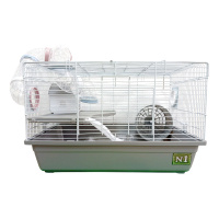 №1 Клетка для грызуна, 47*32*30,3, 2-хэтажная, с лабиринтом, серая, в инд.упак, 1*6