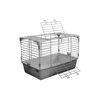 №1 Клетка для кролика, 2 боковых двери, 60*36*40, серая, 1*4