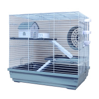 №1 Клетка для хомяка, 47*30*37, 3-этажная, прямоугольная, укомплектованная, голубая 1*4шт