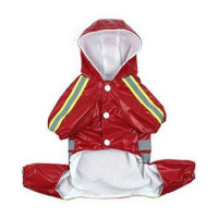 УЮТ Плащ со светоотр.элем. для собак с капюш.на кнопках"4лапы", 75см, красный, 5ХЛ, (1*50)