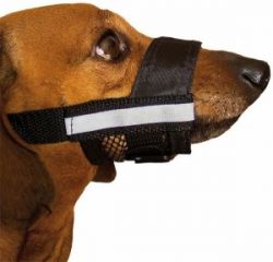 Намордник нейлон регулир. №6  26-35 см черн. со светоотраж. лентой