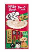 INABA ЧУРУ пюре д/собак куриное филе со вкусом говядины (14гр.*4) RUD102