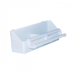 №1 Кормушка для птиц двойная, с жердочкой, на крючках, пластиковая открытая, 20*5*6см 1*30