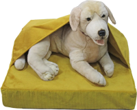 УЮТ Лежак "Норка" желтый 50*60см, меб.ткань/поролон, сьемный чехол на молнии