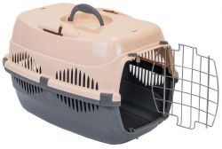 №1 Переноска д/животн с металлической дверцей 44*29*27,5см, 1х3 шт сер/песоч