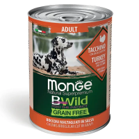 Monge Dog BWild GRAIN FREE беззерновой Индейка с тыквой и кабачками д/соб. конс 400гр