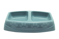 №1 Favorite Миска пластиковая двойная малая,23,5х15х5см,2*200мл,светло-голубая,1*40