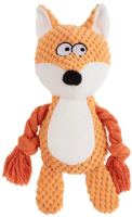№1 Игрушка д/собак Лисенок оранжевый,с пищалкой,с канатиком,текстиль,24х10х6см,1х108шт