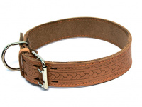 Ошейник 30 кожаный с накаткой шир.30мм,обхв.49-58см